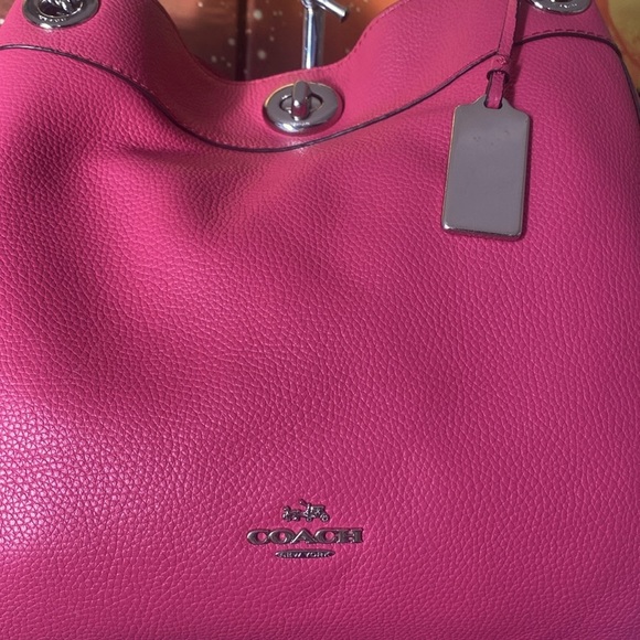 Pink Coach Edie Shoulder Bag - Picture 3 of 15
